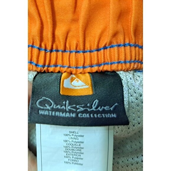 Quiksilver Men's Small Blue Print Swim Trunks Board Shorts Inseam 8" Waist 32" - Picture 2 of 8